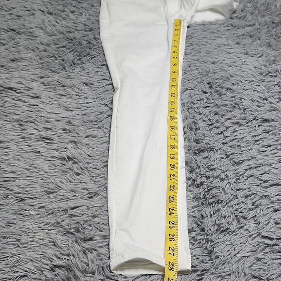 H&M Skinny Jeans Womens Size 4 Straight Leg Mid Rise Stretch Casual Pants White - Picture 8 of 13
